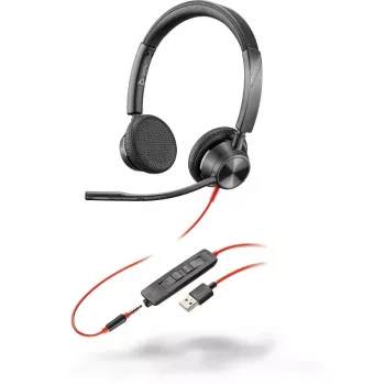 Headset HP POLY 3325 káblový s hlavovým mostom na hovory a hudbu, supraaurálny, 20–20000 Hz, 130 g, USB Type-A, čierna