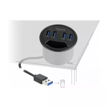 USB hub DeLOCK 64153 Type-A 5000 Mbit/s čierna