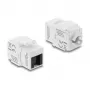 Delock 90799 Keystone modul RJ45 na LSA Cat.6 UTP, bez náradia, s krytom proti prachu, biela/čierna