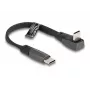 DeLOCK USB 2.0 plochý kábel USB Type-C konektor samec na USB Type-C konektor samec zahnutý PD 3.0 60 W 14 cm čierny