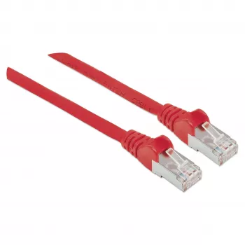 Intellinet sieťový patch kábel, Cat6, 0,5 m, červená, meď, S/FTP, LSOH / LSZH, PVC, RJ45, pozlátené kontakty, ochranná manžeta proti zlomeniu, s manžetou, doživotná záruka