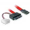Delock SATA Slimline ALL-in-One kábel - SATA kábel - Slimline SATA, 4-pinový interný napájací konektor (5 V)