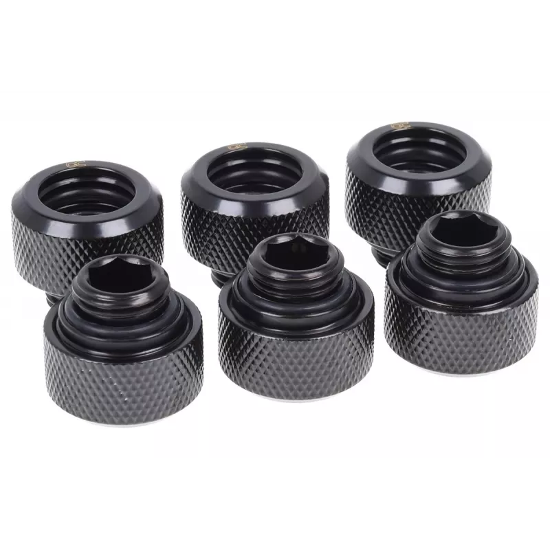 Alphacool 17377 Eiszapfen 13 mm spojka pre tvrdé rúrky G1/4, 6 ks, čierna