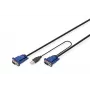DIGITUS Octopus - klávesnica/video/myš (KVM) kábel - HD-15 (M) - USB Type-A, 4-pin, PS/2, 6-pin (M) - 5,0 m - čierny (DS-19233)
