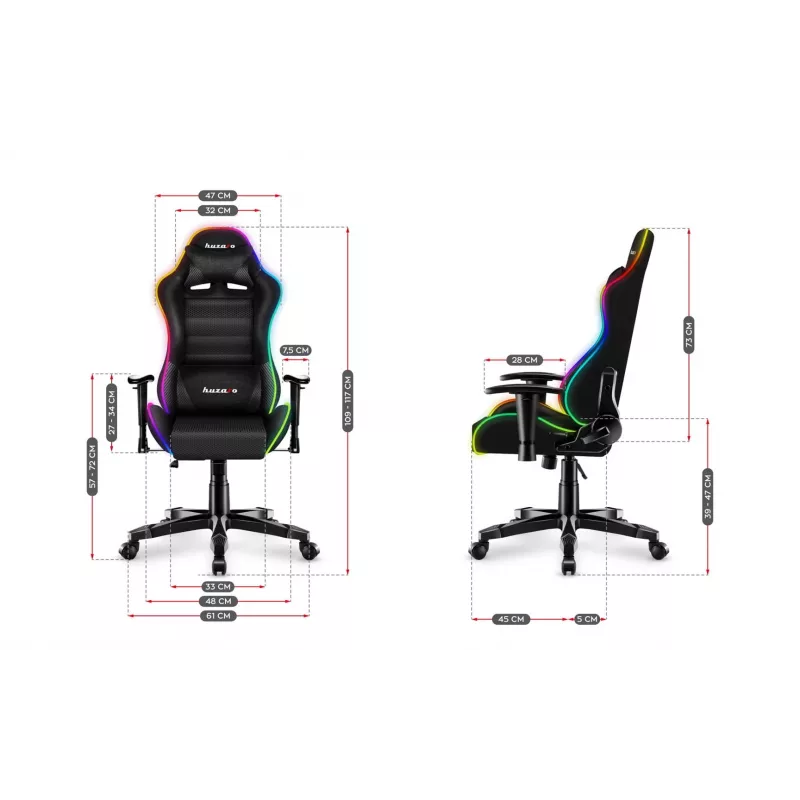 HERNÁ STOLIČKA PRE DETI HUZARO RANGER 6.0 RGB MESH