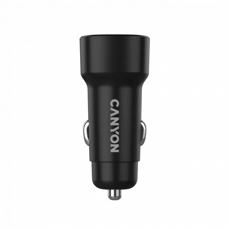 Auto nabíjačka CANYON OnDrive 30 PD 30W USB-C čierna – USB-C napájací zdroj do vozidla, 30W PD