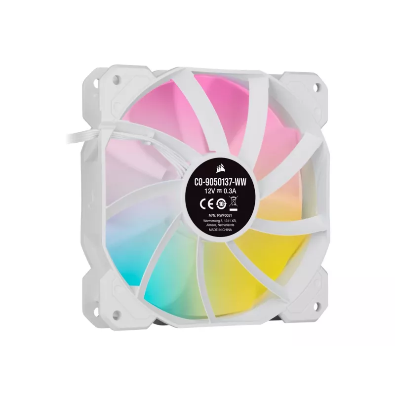 Corsair iCUE SP120 RGB ELITE Performance 120mm biely PWM ARGB ventilátor skrine trojbalenie