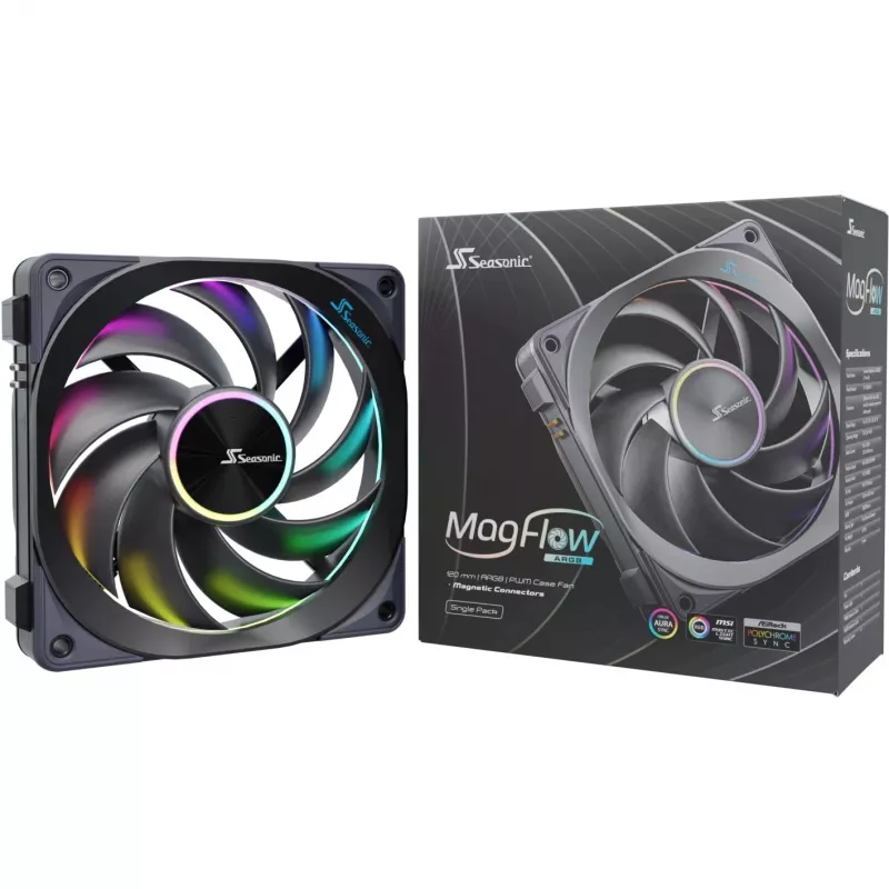 Ventilátor Seasonic MagFlow ARGB 12 cm 2000 RPM čierny