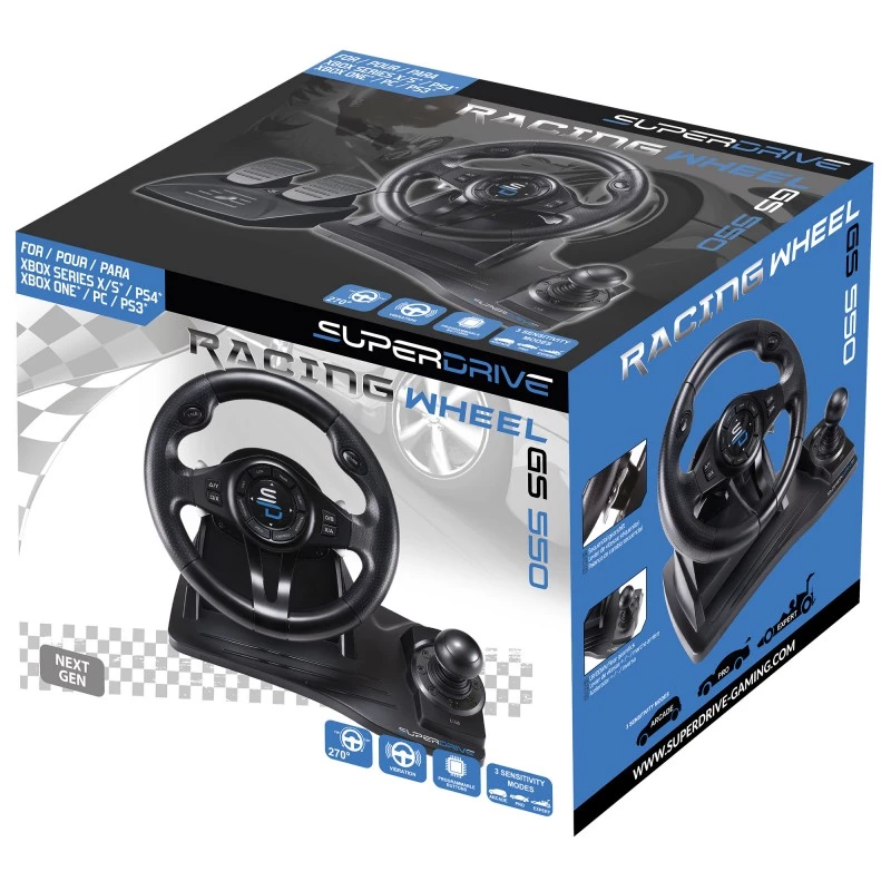 Subsonic SA5596-NG herný ovládač čierny USB volant pedále 270°