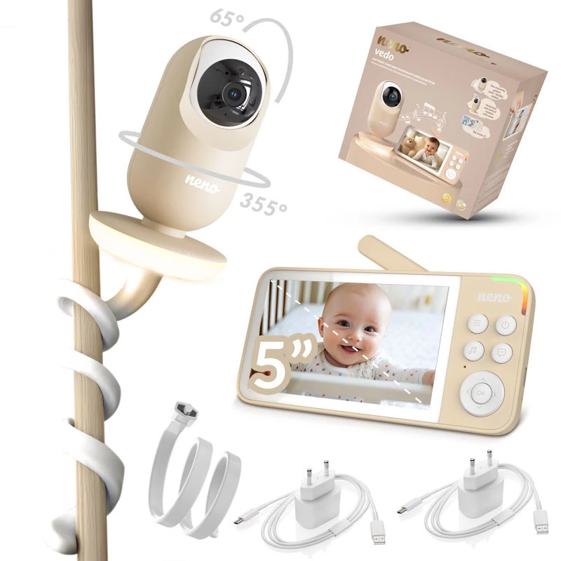 Vedo krémová elektronická baby-nanny s bezdrôtovým prijímačom