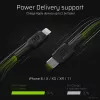 Green Cell PowerStream KABGC07 kábel USB-C na Lightning, 1 m, PD, Apple MFi, čierny