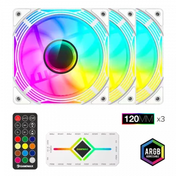 Gamemax | skriňový ventilátor | KF300 BK | biely