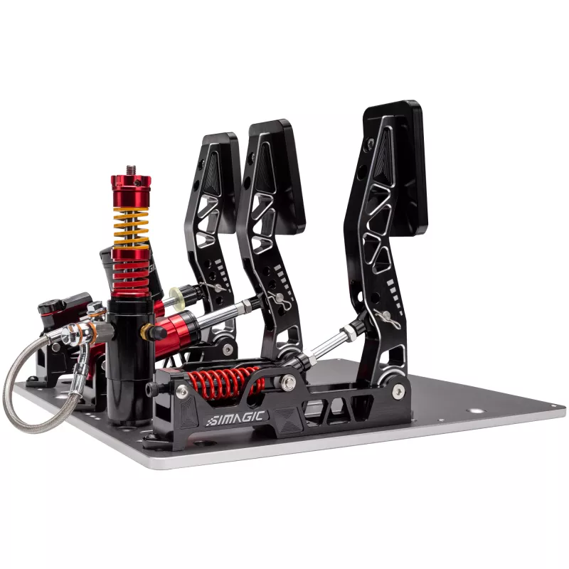 Simagic P2000 Hydraulic 3-pedálová sada, 100KG Loadcell - Crimson Edition
