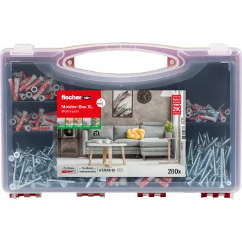 FISCHER montážna sada Meister-Box XL 210 dielov – sortiment hmoždiniek, skrutiek a upevňovacích prvkov
