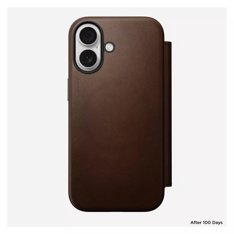 Folio puzdro na telefón Nomad NM014209858 pre Apple iPhone 17, 16 cm (6,3 palcov), hnedé, 4 priehradky na karty