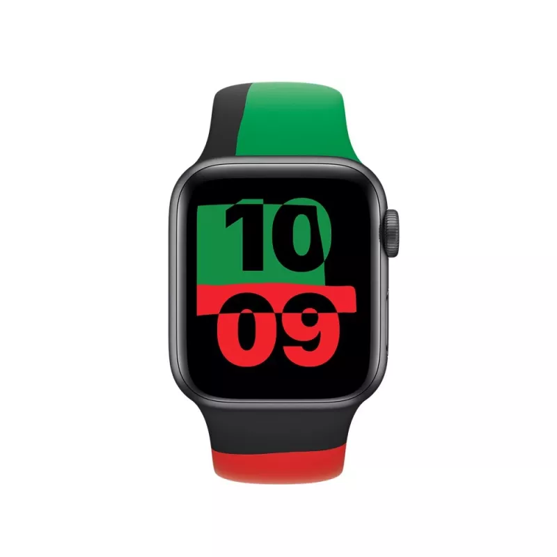 Remienok Apple 40mm čierny Unity Sport Band M/L čierny zelený červený