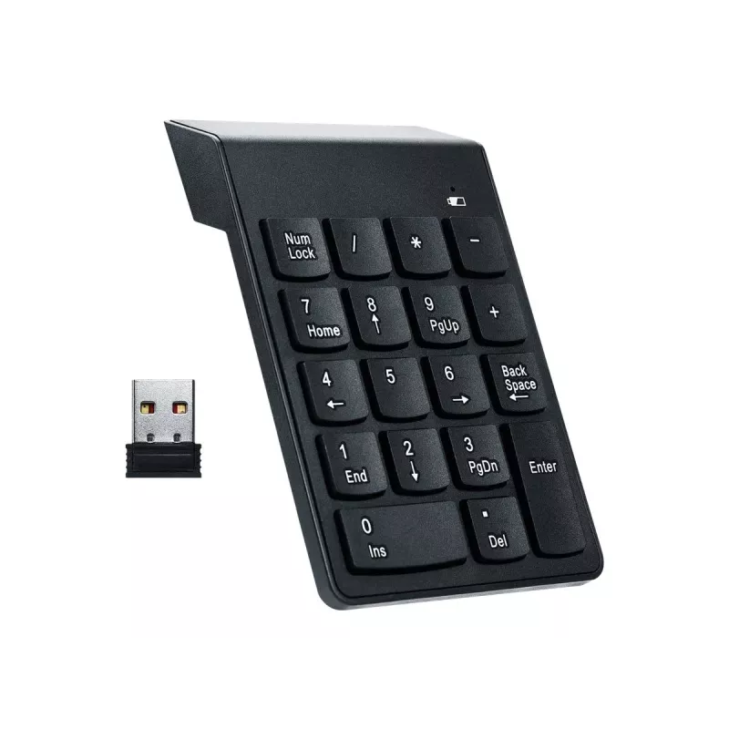 Gembird KPD-W-02 bezdrôtová numerická klávesnica, 2,4 GHz, USB, 18 klávesov, čierna