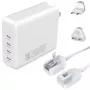 Interiérová rýchlonabíjačka 4smarts 545200 — 200 W, 4× USB-C, 100–240 V, 1,5 m kábel, biela