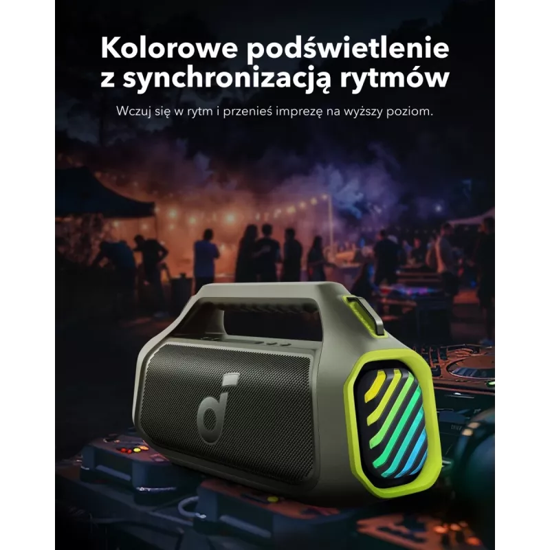 Boom 2 Plus | Výkonný outdoorový basový Bluetooth reproduktor dobrodružná zelená