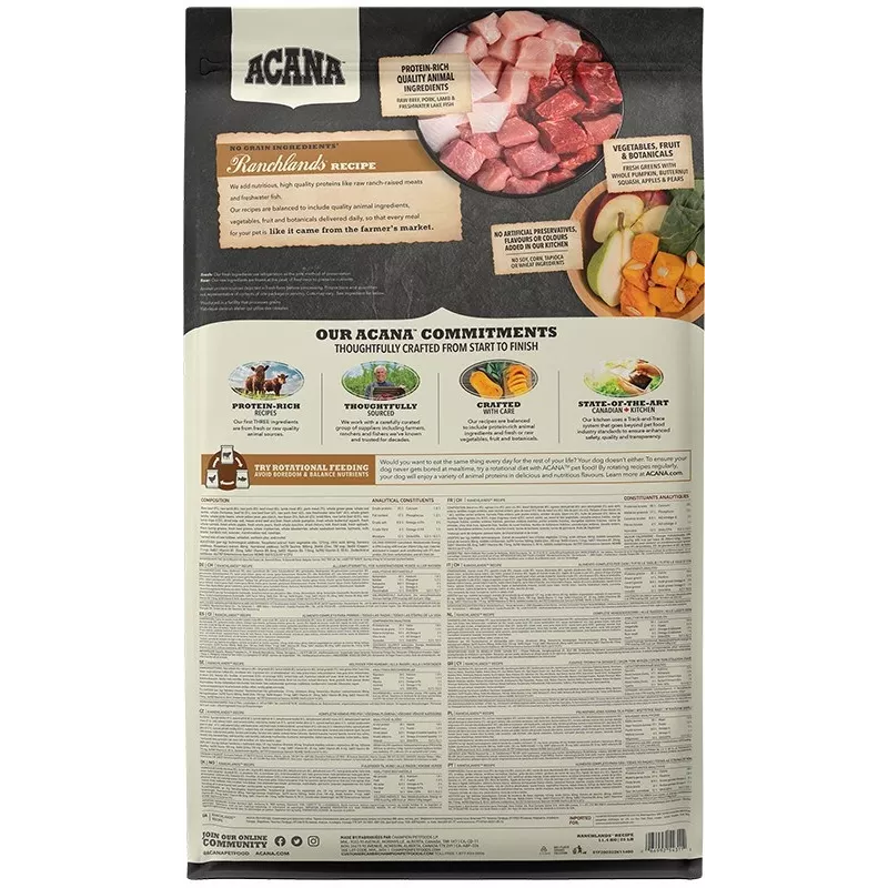 ACANA Highest Protein Ranchlands - suché krmivo pre psov - 11,4 kg