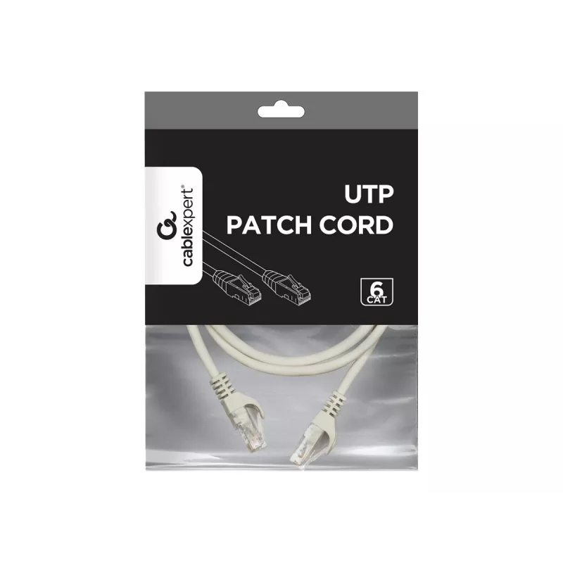 Sieťový kábel Gembird Cat6 RJ-45 na RJ-45 1 m, U/UTP, 24 AWG, sivý