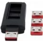 EXSYS EX-1114-R USB Type-A port zámok, 4x uzamykateľný kryt pre USB-A konektory samica s kľúčom, červená