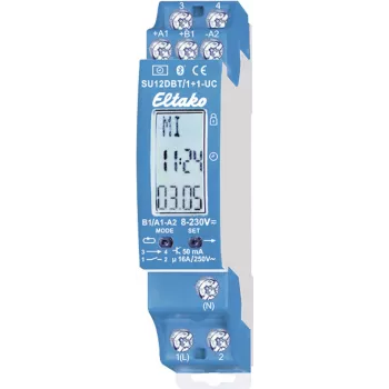 Časovač Eltako SU12DBT/1+1-UC Bluetooth 2-kanálový, kompaktné spínacie hodiny pre DIN lištu