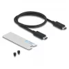Puzdro na SSD DELOCK 42025 pre 1 x M.2 (PCIe, USB4 Gen4, USB-C) sivá, hliník