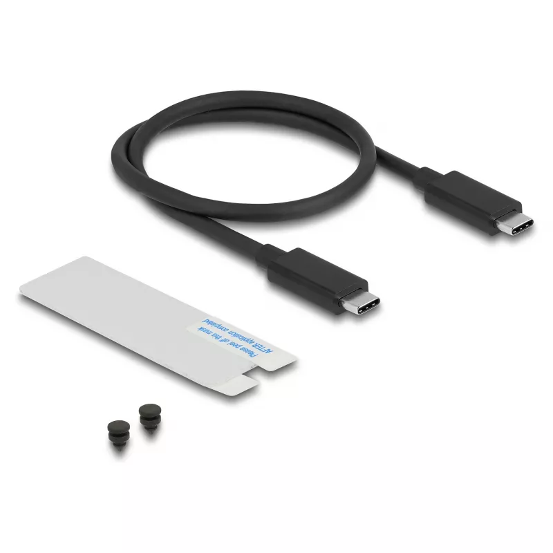 Puzdro na SSD DELOCK 42025 pre 1 x M.2 (PCIe, USB4 Gen4, USB-C) sivá, hliník