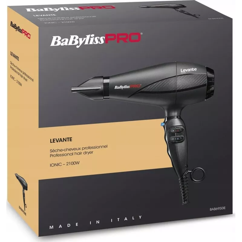 Sušič vlasov BaByliss PRO Levante 2100 W, AC motor, iontový, 2 teploty/2 stupne, čierna
