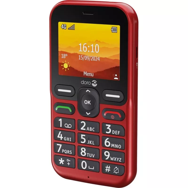 Doro Leva L10 4G, telefón s veľkými tlačidlami, červený (380571)