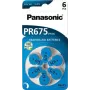 Batérie do načúvacích prístrojov Panasonic PR 675 (veľkosť 10), 605 mAh, zinko-vzdušné, balenie 6 ks