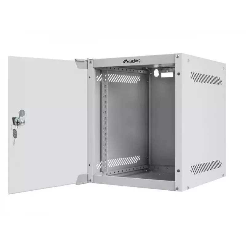 Lanberg WF10-2306-10S nástenná rack skriňa 10" 6U, 336×280×310 mm, sklenené dvere, 20 kg, sivá (RAL 7035)