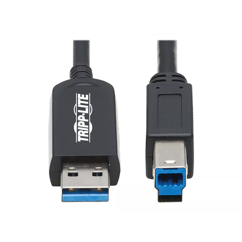 Eaton Tripp Lite séria USB 3.2 Gen 1 Plenum-certifikovaný sklolaminátový aktívny kábel (AOC) - A/B M/M, čierny, 20 m - USB kábel - USB Type-A (M) na USB Type-B (M) - USB 3.2 Gen 1 - 20,0 m - P