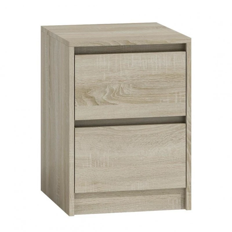 Topeshop K2 SONOMA nočný stolík 2 zásuvky dub