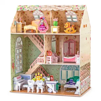 Stavebnica modelu domčeka CubicFun P645H — 3D papierová/lepenková montáž, Dreamy