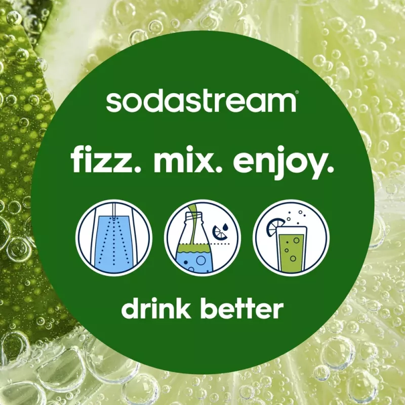 Sýfonovač SODASTREAM Art Blue Steel — 1 l plastová fľaša, 60 l karbonátor, 173×245×430 mm