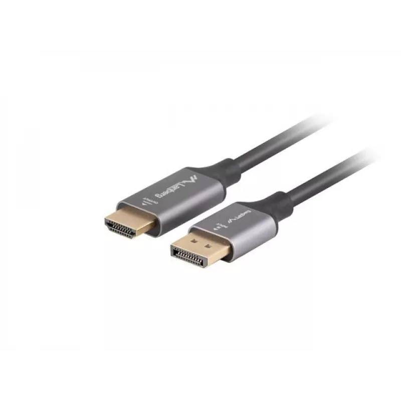 Kábel DisplayPort(M)-HDMI(M) 1 m 4K čierny a strieborný