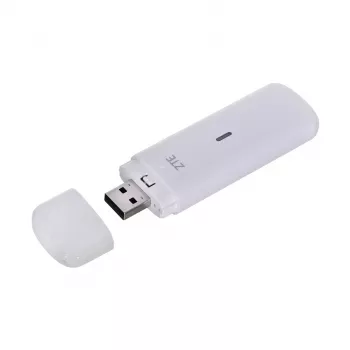 USB mobilný modem ZTE MF833N, prenosný USB formát, 4G LTE-FDD/TDD až do 150 Mbit/s, podpora HSUPA/2G, slot microSD, biela