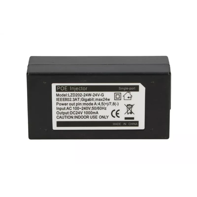 PoE napájací zdroj Extralink POE-24-24W-G 24 V 1 A 24 W Gigabit, interiérový, čierny, napájací kábel v balení