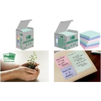 Post-it Recycling Notes Rainbow samolepiace lístky Standard farebne sortované 6 blokov (7100259123)