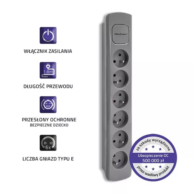 Qoltec 50277 produkt sivá