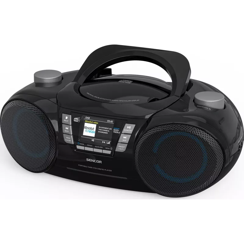 Sencor SPT 6510DB prenosný boombox DAB+, CD/MP3/USB/SD, Bluetooth 5.3, FM RDS, 16 W, čierny