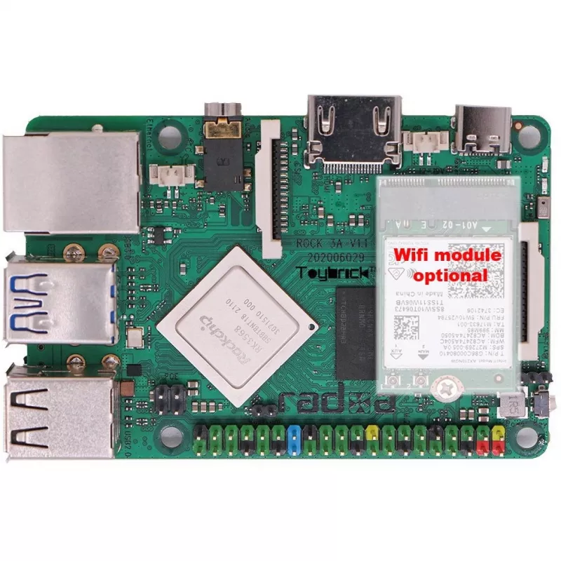 Jednodeskový počítač ALLNET Radxa Rock 3A 8GB RK3568 Quad-Core Cortex-A55 2GHz