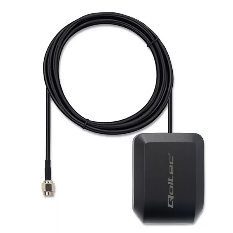 GPS/GLONASS anténa QOLTEC model 57055 s magnetickou základňou, 28 dB zosilnenie