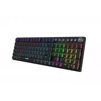 Klávesnica IBOX AURORA K-6 — Full-Size QWERTY, RF Wireless + Bluetooth, RGB podsvietenie, mechanické low-profile klávesy, čierna