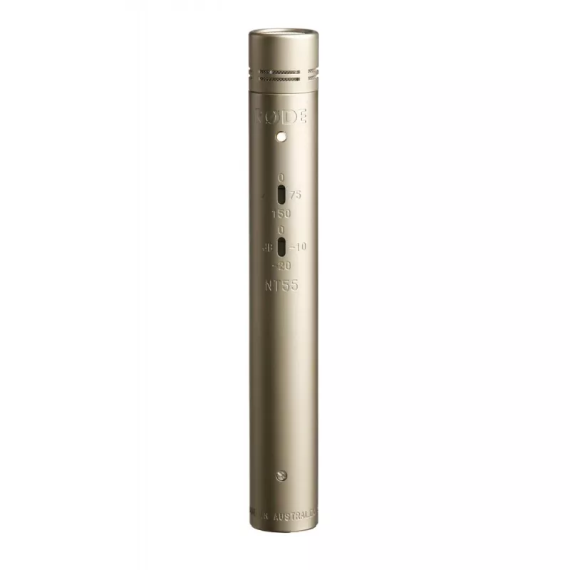 Scénický/výkonnostný mikrofón RØDE NT55, kardioida, káblový XLR-3, citlivosť -38 dB, 100 Ω, strieborný