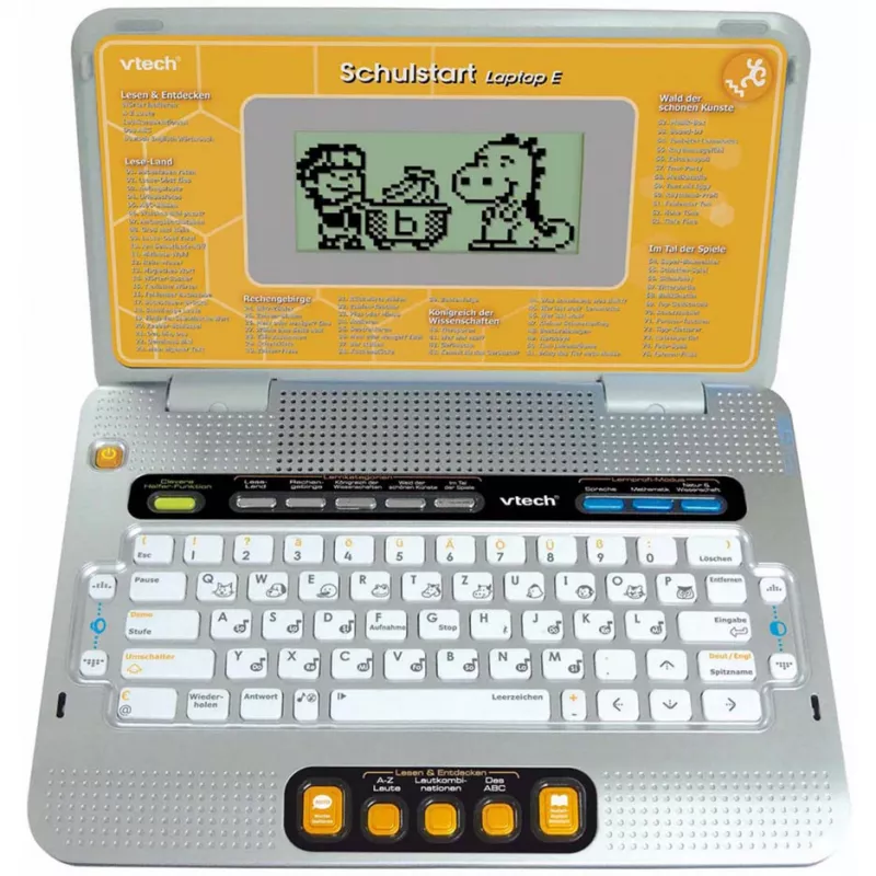 VTech Laptop E vzdelávací laptop pre deti s ochranným puzdrom (žltá/sivá)