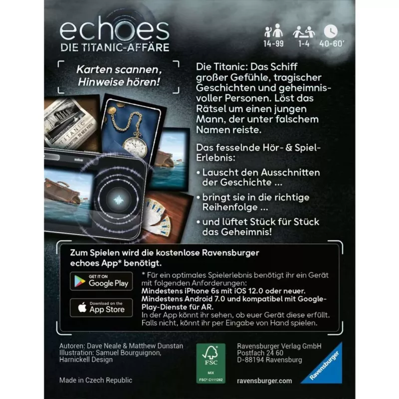 echoes Die Titanic Affair, rodinná hra