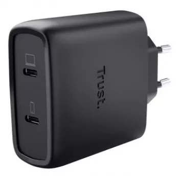 Nabíjačka Trust Maxo 65W 2-port USB-C GaN nabíjačka rýchlonabíjanie čierna